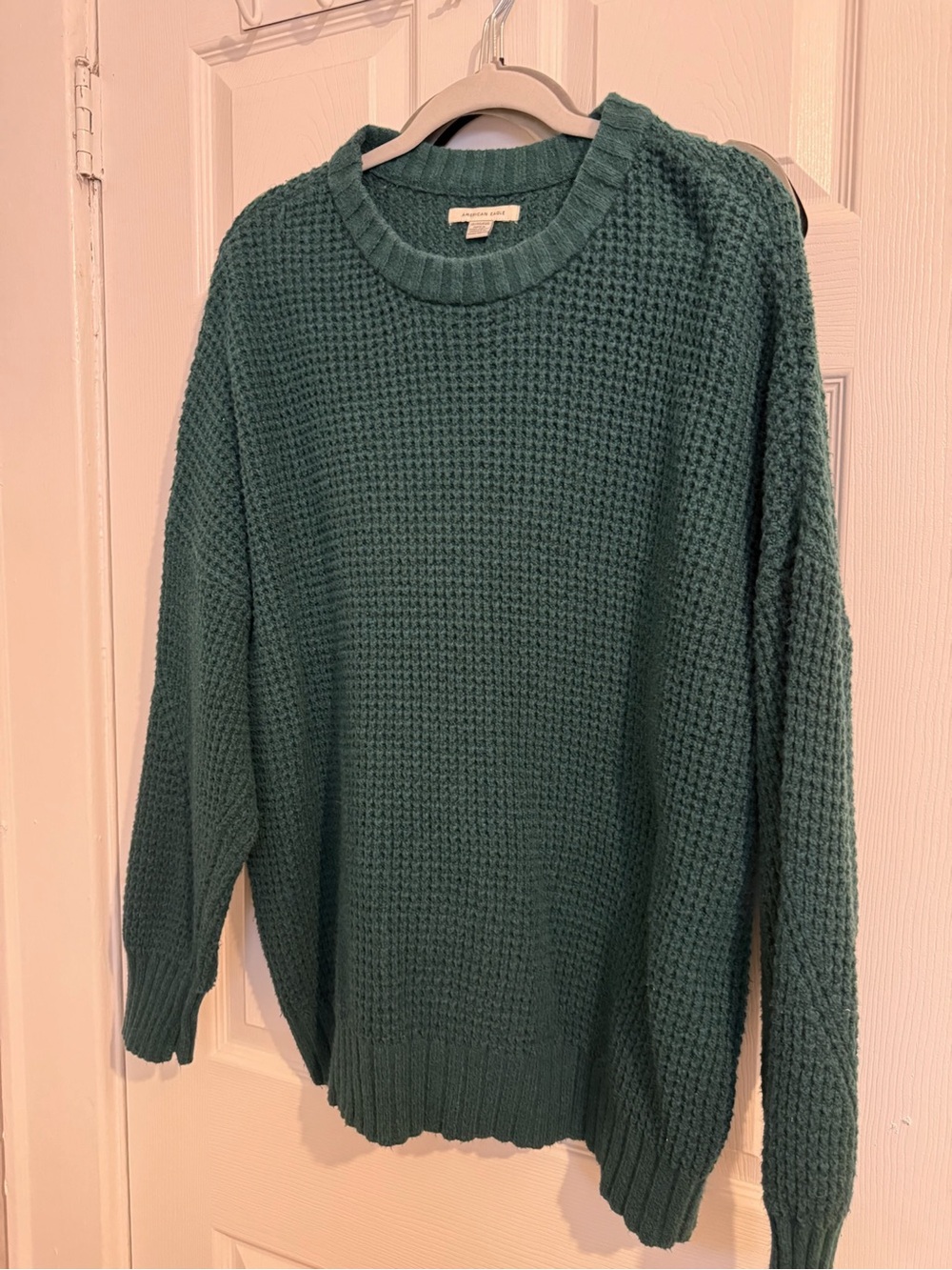 American Eagle Outfitters Oversized Crewneck Waffle Knit Sweater
